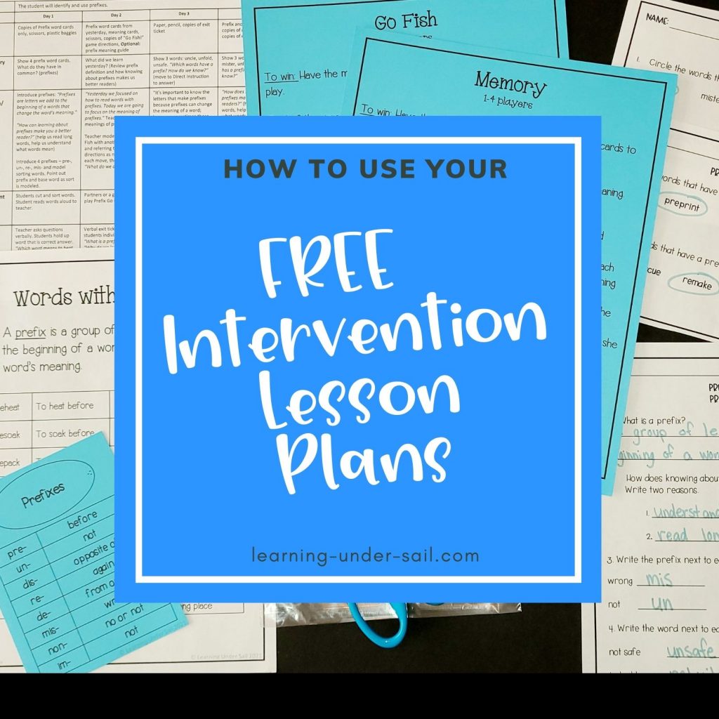 How To Use Your Free Vocabulary Intervention Plans And Activities Learning Under Sail