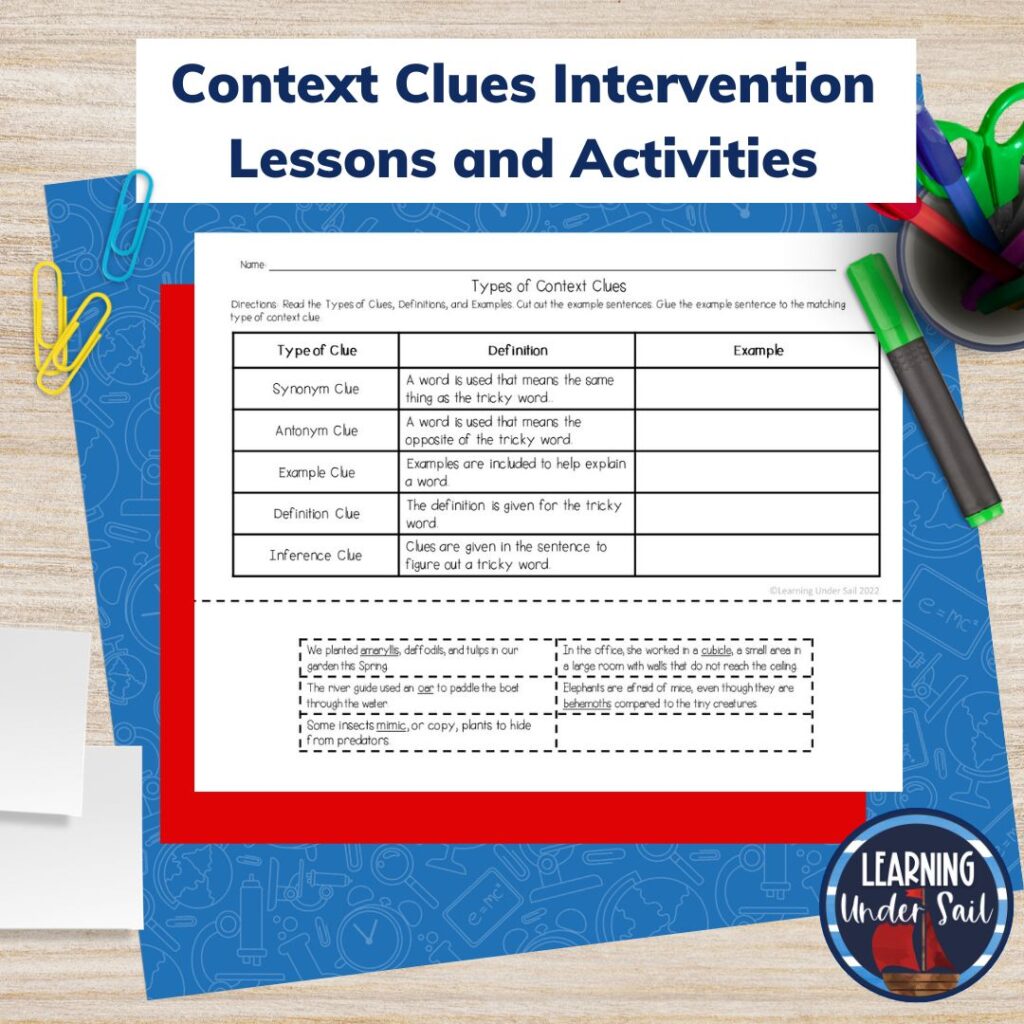 Example of Context Clues Worksheet